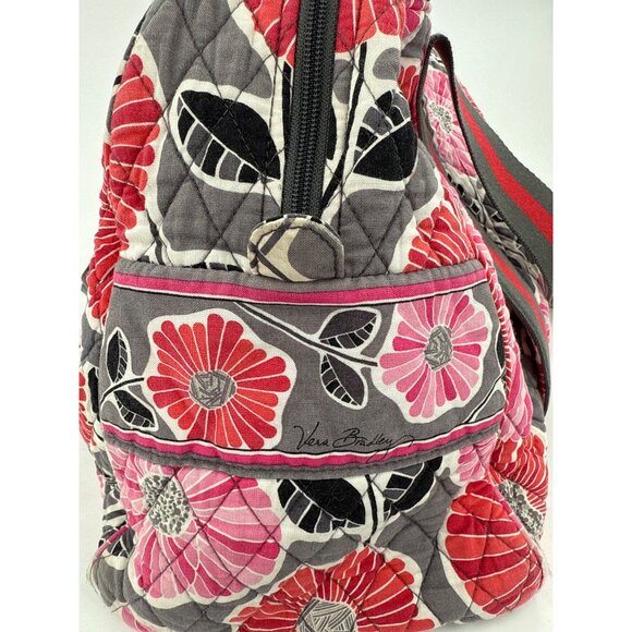 Vera Bradley Quilted Floral Duffle Bag With Black & Red Straps - Picture 9 of 9